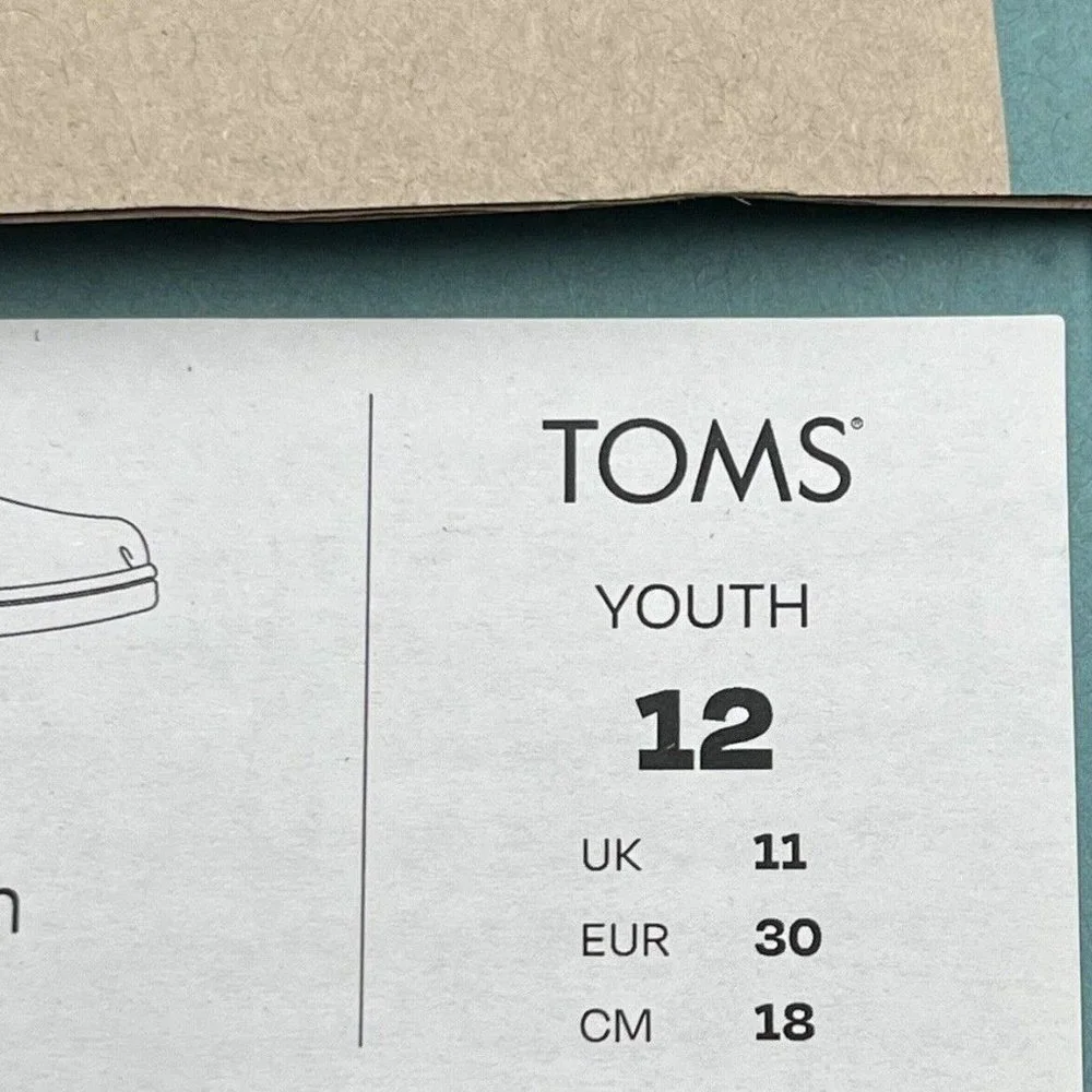 Toms Little Girls‎ Alpargata Shoes Size 12-13 Yellow Slip on Lightweight & Comfy